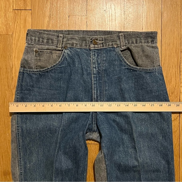 Vintage 80s Cotler Made in USA Mens Two Tone Cowboy Western Blue Jeans 30x26.5 - Picture 10 of 12
